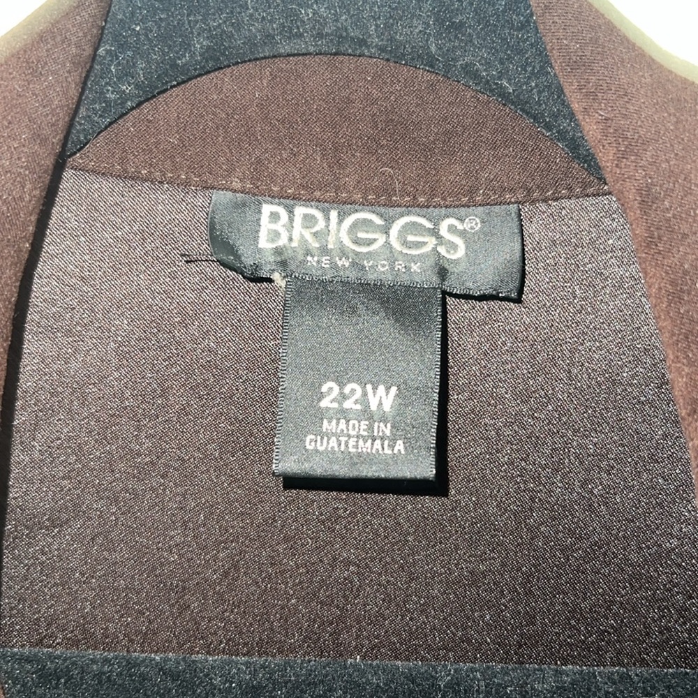 Briggs Women Sz 22 Dark Brown Blazer Jacket - Picture 6 of 6
